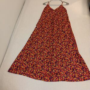 Zara Slip Dress Maxi Sweetheart Floral Classic Slinky Feminine Women's Size Med